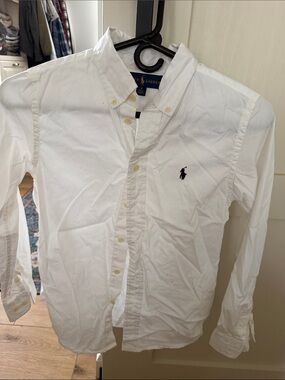 Ralph Lauren White Button-Down Shirt with Navy Pony